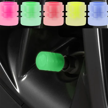 5-цветная светящаяся крышка клапана шины, ступица колеса автомобиля, светящиеся пылезащитные Декоративные накладки на обод шины, Применимые для мотоциклов, велосипедов, авто