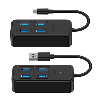 Адаптер питания USB3.0, 4 порта, мульти USB-разветвитель, USB-концентратор, USB-концентратор 2.0, USB-расширитель, адаптер для док-станции Type-C, Разветвитель,
