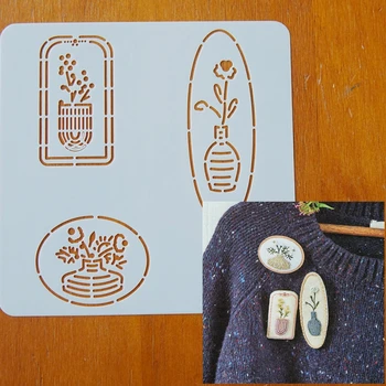 9шт Шаблон для комбинированной вышивки цветов и животных, Ручная работа, Инструмент для вышивания чайной подушки, шаблон Sashiko