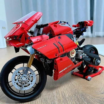 Технология Строительные блоки для мотоциклов Ducati Moc 42107 Модель локомотива Механическая группа Кирпичей Сложная сборка Игрушка Подарок для детей