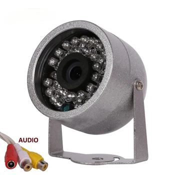 CMOS 700TVL со звуковым наблюдением 30 светодиодов ночного видения Наружная цветная водонепроницаемая камера видеонаблюдения в металлическом корпусе