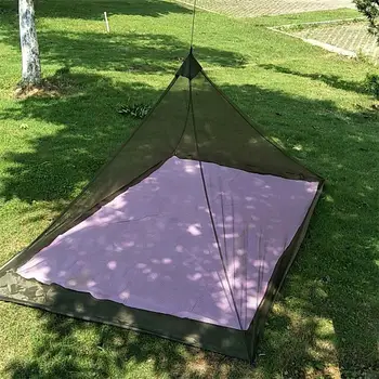 Летняя портативная палатка-сетка для кемпинга, защищенная от комаров и дышащая Треугольная легкая сетка С ковриком 220 * 120 *100 см