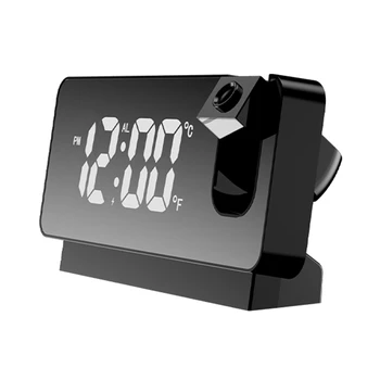 Светодиодный цифровой проекционный будильник, Электронный будильник с проектором времени, прикроватные часы для спальни