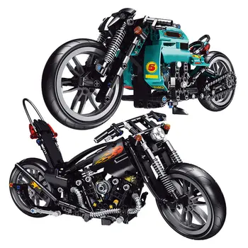 НОВЫЙ опытный мотоцикл City Bricks Модель технологического мотоцикла Строительные блоки Игрушки для детей Подарки для мальчиков