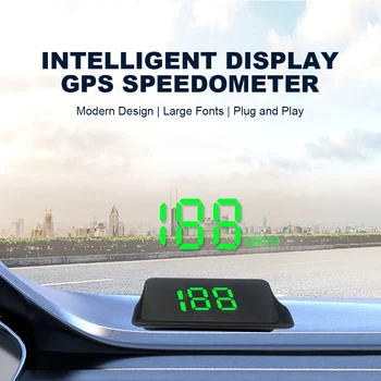 Универсальный Автомобильный HUD Головной Дисплей Автоэлектроника Цифровой GPS Спидометр HD ЖКДисплей Подключи и Играй Крупным Шрифтом для Всех автомобилей