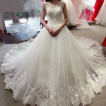 ZJ9128 Романтическое бальное платье на шнуровке сзади, свадебное платье 2023, расшитое бисером, свадебное платье принцессы с кристаллами на заказ, плюс Размер
