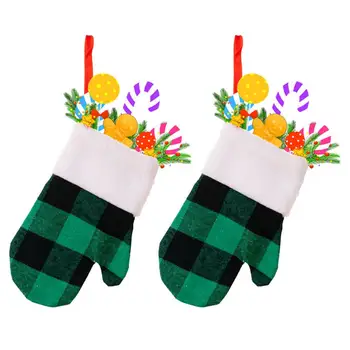 Праздничное подвесное украшение в форме перчатки, Праздничные украшения для Рождественской елки, перчатки тонкой работы для домашнего декора, набор из 2 рождественских