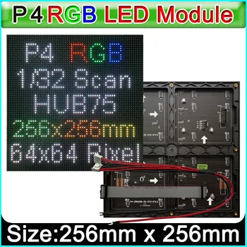 Модуль 64x64 Светодиодных Дисплеев P4 Для помещений, Светодиодные видеостены, Полноцветные Панели RGB P4 LED Screen, Светодиодная Матрица 256 мм * 256 мм