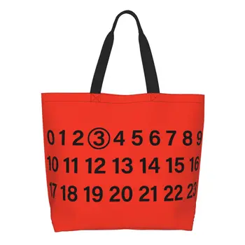 Переработка Mm6 Margielas Сумка для покупок с буквенным принтом, женская холщовая сумка-тоут, портативные сумки для покупок в продуктовых магазинах,