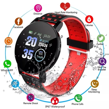 2023 НОВЫЕ смарт-часы 119Plus, спортивные часы для отслеживания артериального давления для мужчин, смарт-часы Bluetooth для мониторинга сердечного ритма для Android Ios